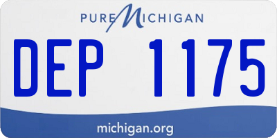 MI license plate DEP1175