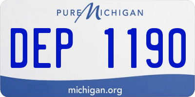 MI license plate DEP1190