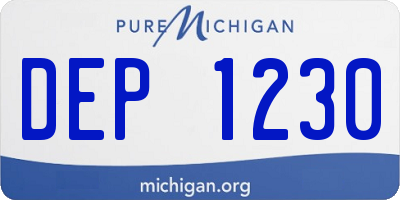 MI license plate DEP1230