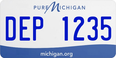 MI license plate DEP1235