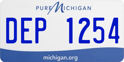 MI license plate DEP1254