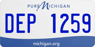 MI license plate DEP1259