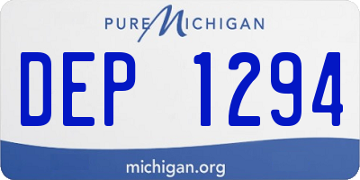 MI license plate DEP1294
