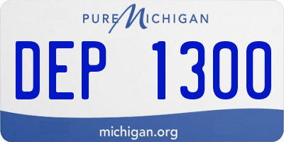 MI license plate DEP1300