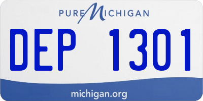 MI license plate DEP1301