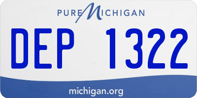 MI license plate DEP1322