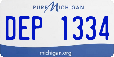 MI license plate DEP1334