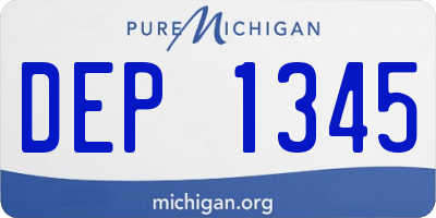 MI license plate DEP1345