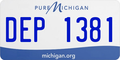 MI license plate DEP1381
