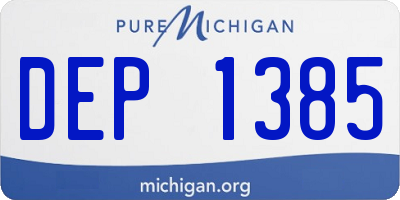 MI license plate DEP1385