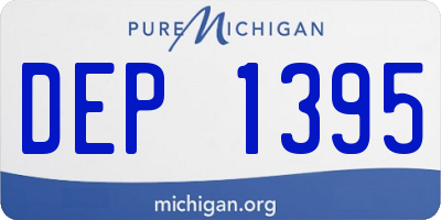 MI license plate DEP1395