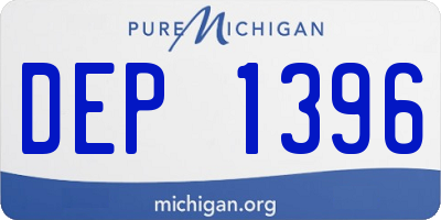 MI license plate DEP1396