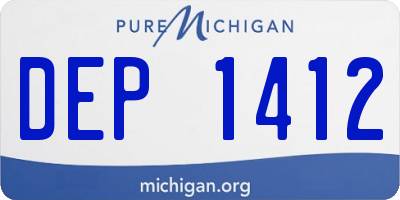 MI license plate DEP1412