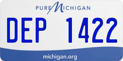 MI license plate DEP1422