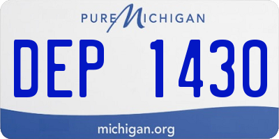 MI license plate DEP1430