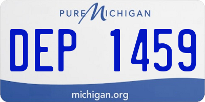 MI license plate DEP1459