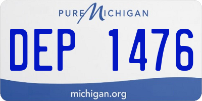 MI license plate DEP1476