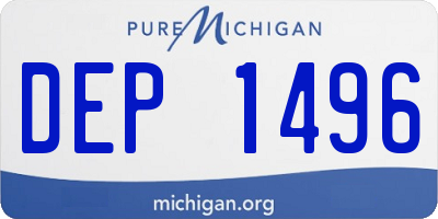 MI license plate DEP1496