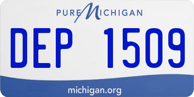 MI license plate DEP1509