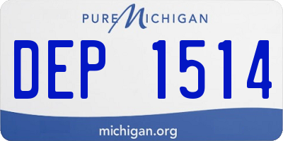 MI license plate DEP1514