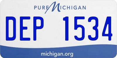 MI license plate DEP1534