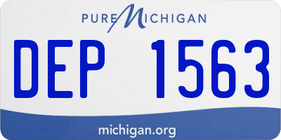 MI license plate DEP1563
