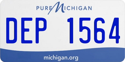 MI license plate DEP1564
