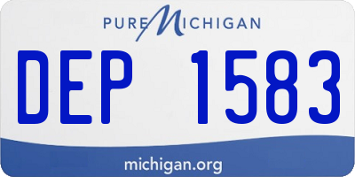 MI license plate DEP1583