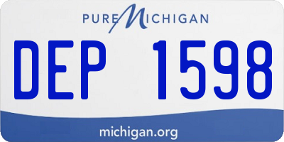 MI license plate DEP1598