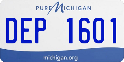 MI license plate DEP1601