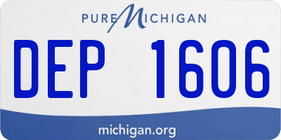 MI license plate DEP1606