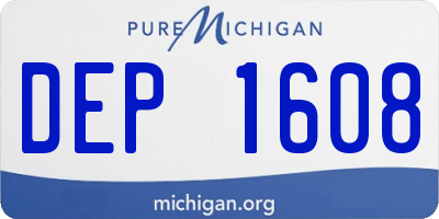 MI license plate DEP1608