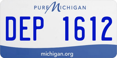 MI license plate DEP1612
