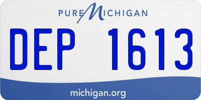 MI license plate DEP1613