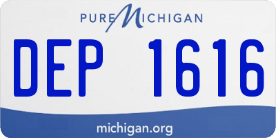 MI license plate DEP1616