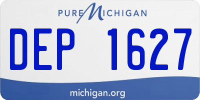 MI license plate DEP1627