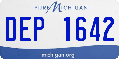 MI license plate DEP1642
