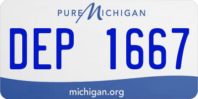 MI license plate DEP1667