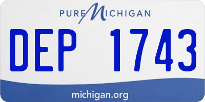 MI license plate DEP1743