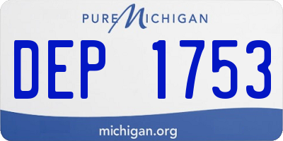 MI license plate DEP1753