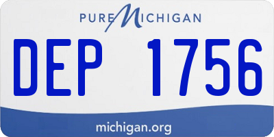 MI license plate DEP1756