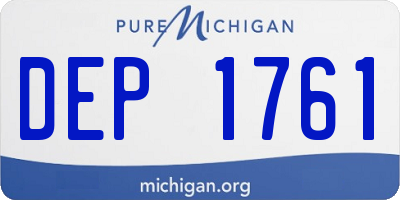 MI license plate DEP1761