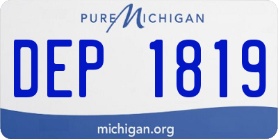 MI license plate DEP1819