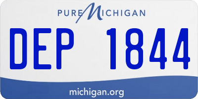 MI license plate DEP1844