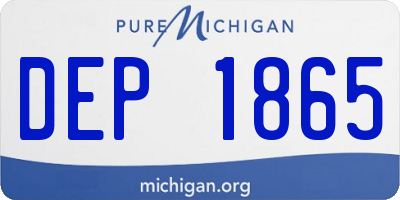 MI license plate DEP1865