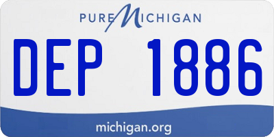 MI license plate DEP1886