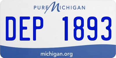 MI license plate DEP1893
