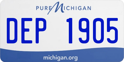 MI license plate DEP1905