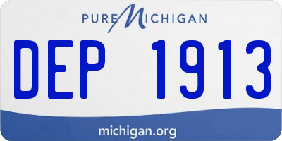 MI license plate DEP1913