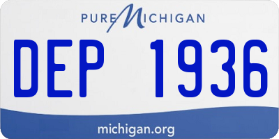 MI license plate DEP1936